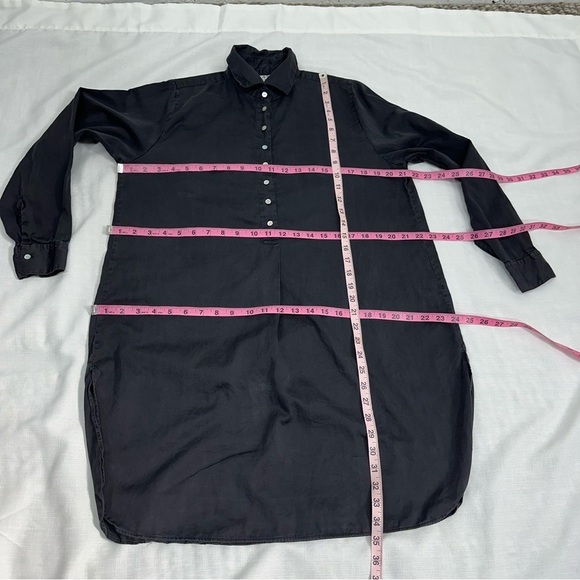 Flats by Jan Niemi Women’s Size Large Black Button Down Tunic Shirt Dress Read - Picture 7 of 10